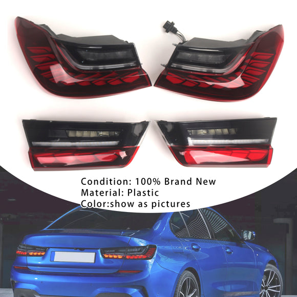 L&R Punaiset LED-takavalot, takavalaisinkokoonpano BMW 330 340 G20 G80 M3 3-sarjaan
