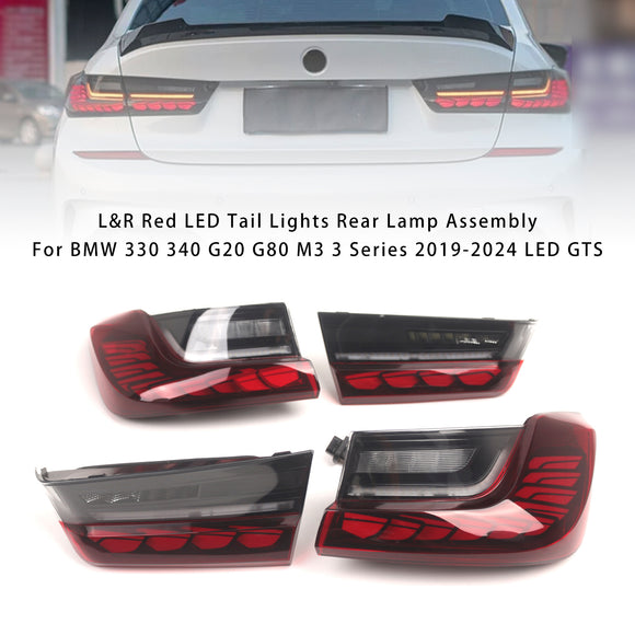 L&R Punaiset LED-takavalot, takavalaisinkokoonpano BMW 330 340 G20 G80 M3 3-sarjaan