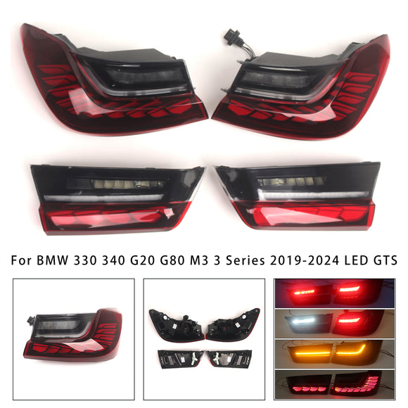 L&R Punaiset LED-takavalot, takavalaisinkokoonpano BMW 330 340 G20 G80 M3 3-sarjaan