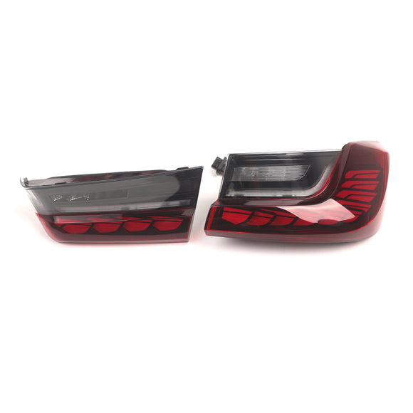 L&R Punaiset LED-takavalot, takavalaisinkokoonpano BMW 330 340 G20 G80 M3 3-sarjaan