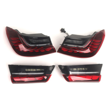 L&R Red LED Tail Lights Rear Lamp Assembly For BMW 330 340 G20 G80 M3 3 Series 2019-2024 LED GTS