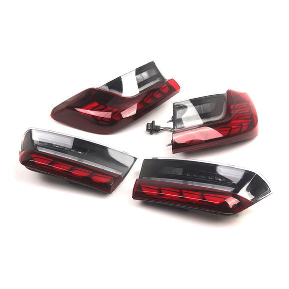 L&R Punaiset LED-takavalot, takavalaisinkokoonpano BMW 330 340 G20 G80 M3 3-sarjaan