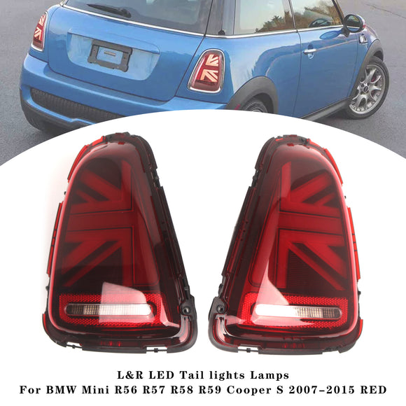 L&R Lampy tylne LED do BMW Mini R56 R57 R58 R59 Cooper S 2007-2015 CZERWONE