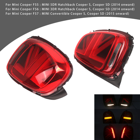 L&R Luces traseras LED para Mini Cooper F55 F56 F57 2014-2023, color rojo.