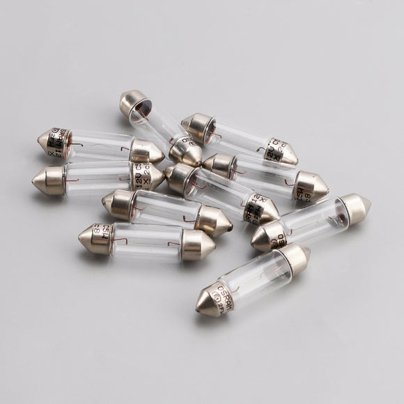 10 Uds. Bombilla tubular para luz de coche C5W SV8.5 36MM 6418 12V 5W para OSRAM