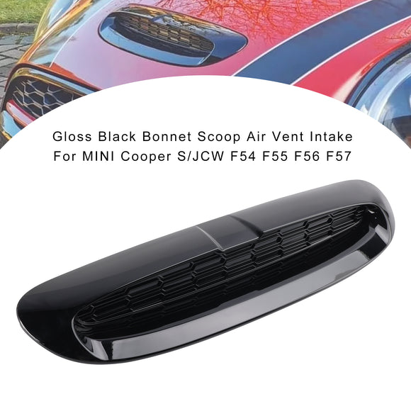 Entrada de ventilación de aire tipo cuchara para capó negro brillante para MINI Cooper S/JCW F54 F55 F56 F57