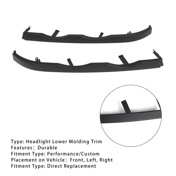 2PCS Front Bumper Headlight Lower Molding Trim For BMW 3 Series E46 4Door 1998-2001