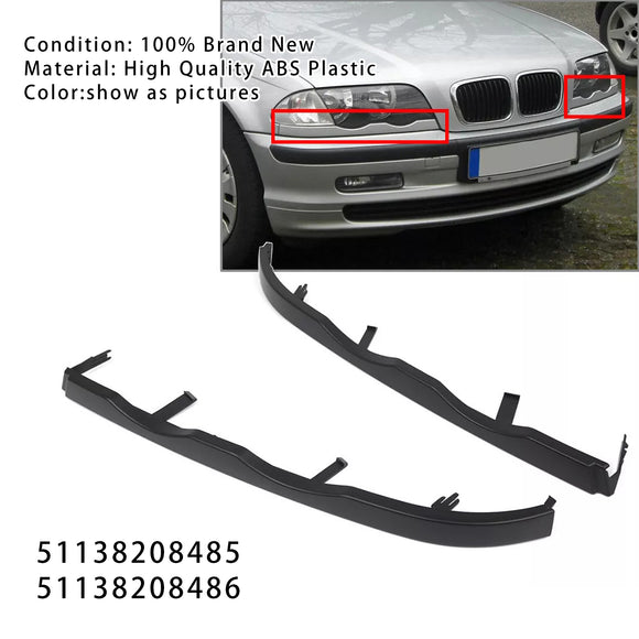 2PCS Front Bumper Headlight Lower Molding Trim For BMW 3 Series E46 4Door 1998-2001