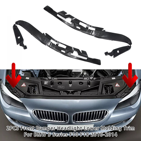 2PCS Frontstoßstange Scheinwerfer Untere Zierleiste für BMW 5er F10 F18 10-14