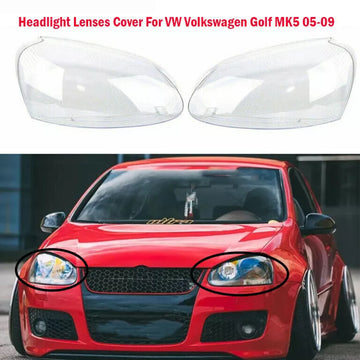 Couvercle transparent de lentille de phare avant, 2 pièces, pour VW Golf 5 MK5 2005 – 2009, 1K6941005S - 0