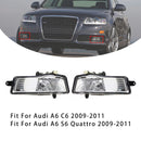 Pair Front Bumper Driving Fog Light Lamps For Audi A6 Avant 4F C6 2009-2011-4