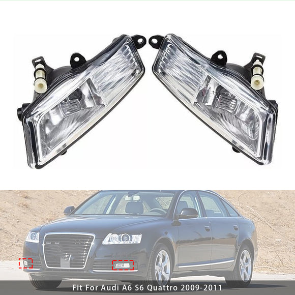 Pair Front Bumper Driving Fog Light Lamps For Audi A6 Avant 4F C6 2009-2011