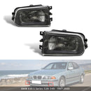 Pair Front Bumper Fog Light Lamps Without Bulbs For BMW E39 5-Serise 1995-1998-7