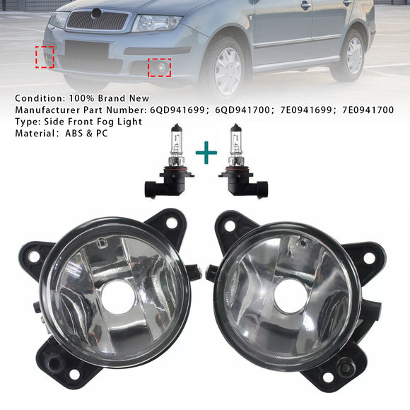 Pair Front Fog Light With Bulbs For VW Transporter T5 & Caravelle 2003-2010