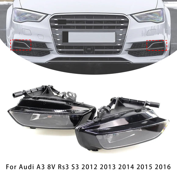 Par de faros antiniebla delanteros derechos con bombillas para Audi A3 8V Rs3 S3 2012-2016