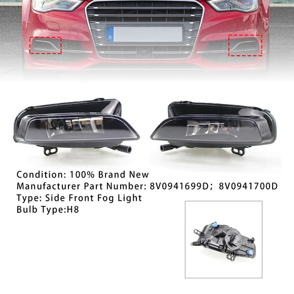 Par de faros antiniebla delanteros derechos con bombillas para Audi A3 8V Rs3 S3 2012-2016