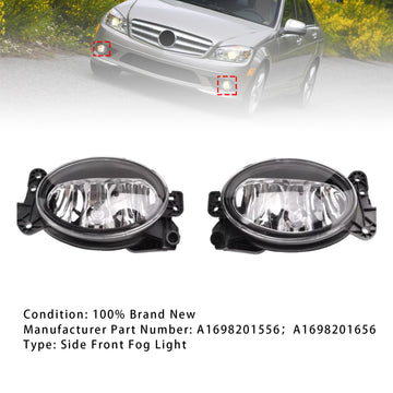 Pair Front  Fog Light Lamps With Bulbs For Mercedes Benz W204 W211 W164 C219 - 0