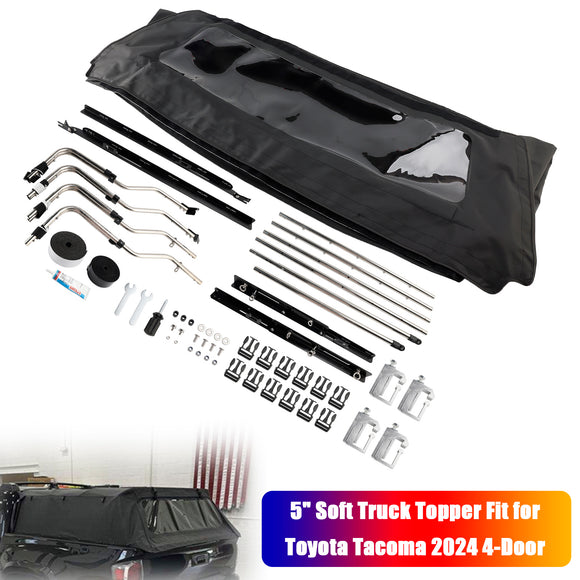 Toyota Tacoma 2024-2026 4-Door 5ft Soft Truck Topper Foldable Bed Cap