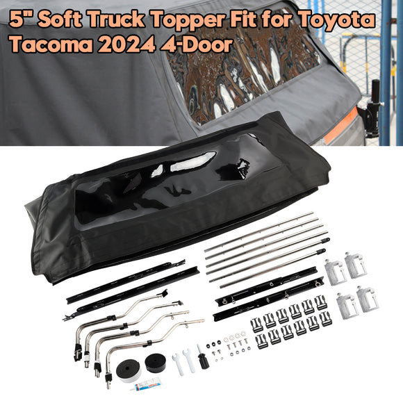 Toyota Tacoma 2024-2026 4-Door 5ft Soft Truck Topper Foldable Bed Cap