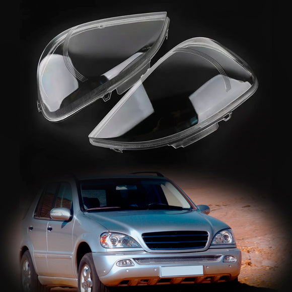 2 Stück klare Frontscheinwerfergläser für Mercedes-Benz ML-Klasse W163 2002–2005