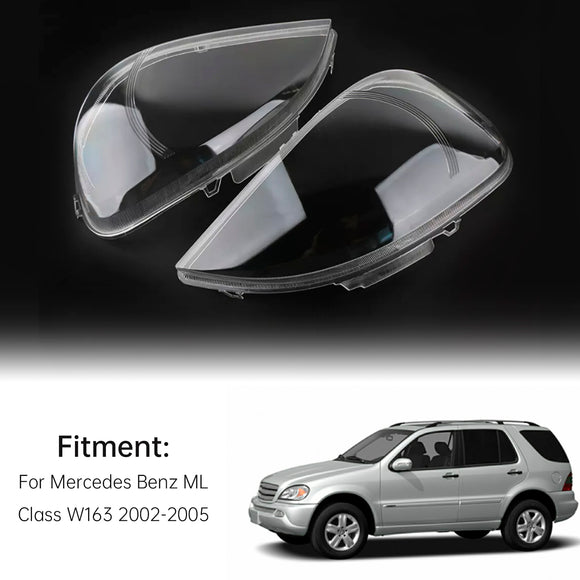 2 Stück klare Frontscheinwerfergläser für Mercedes-Benz ML-Klasse W163 2002–2005