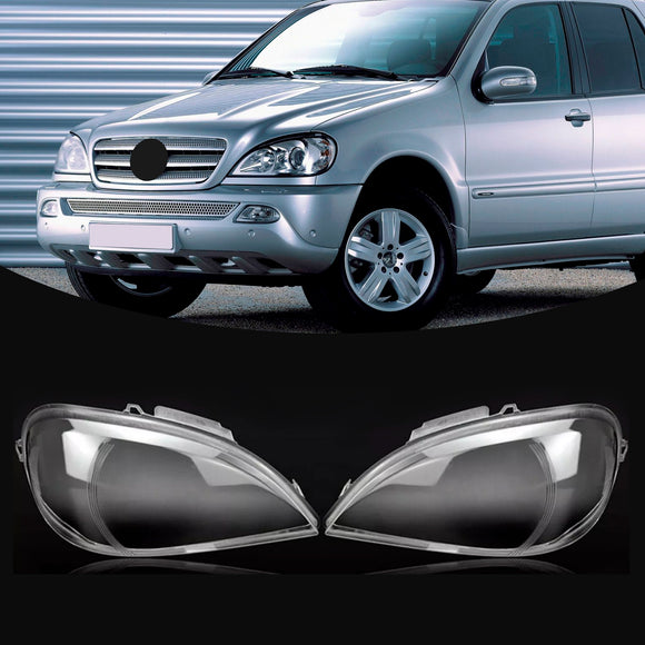 2 Stück klare Frontscheinwerfergläser für Mercedes-Benz ML-Klasse W163 2002–2005