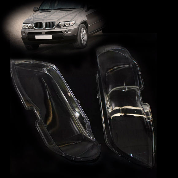 Cubierta transparente de cristal para faro delantero, 2 uds., para BMW X5 E53 2004-2006