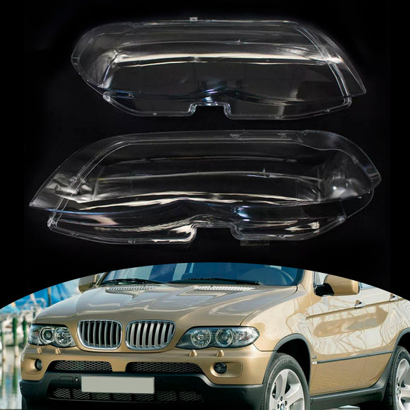 Cubierta transparente de cristal para faro delantero, 2 uds., para BMW X5 E53 2004-2006