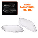 Cubierta transparente de cristal para faro delantero, 2 uds., para BMW X5 E53 2004-2006-5