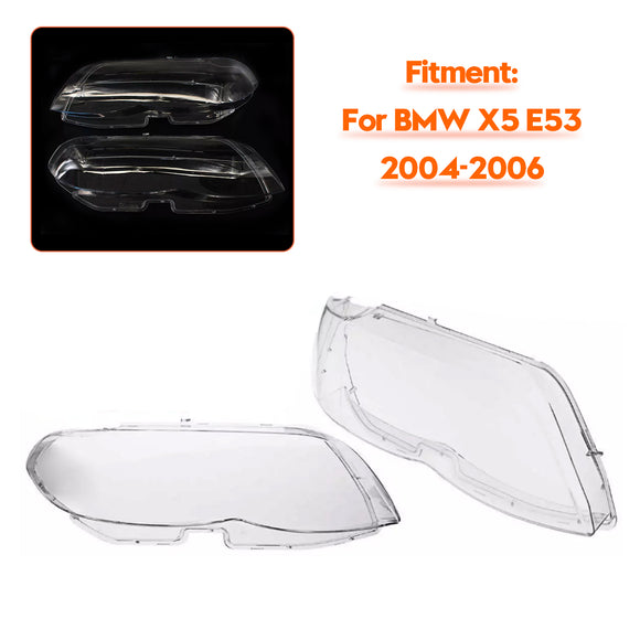 Cubierta transparente de cristal para faro delantero, 2 uds., para BMW X5 E53 2004-2006