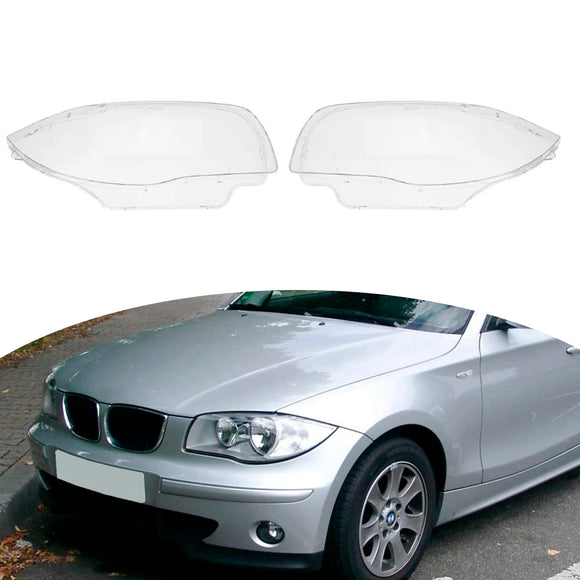 2PCS Frontscheinwerfer Glas Klare Abdeckung Für BMW 1er E81 E82 E87 E88 2003-2011