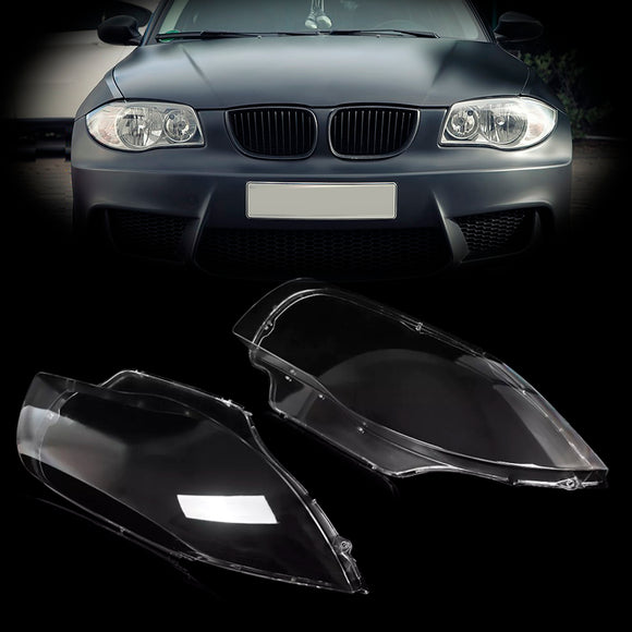 2PCS Frontscheinwerfer Glas Klare Abdeckung Für BMW 1er E81 E82 E87 E88 2003-2011