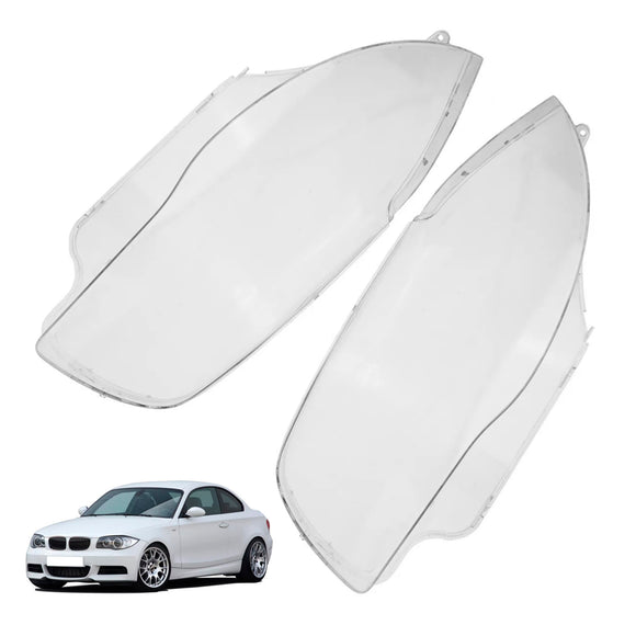 2PCS Frontscheinwerfer Glas Klare Abdeckung Für BMW 1er E81 E82 E87 E88 2003-2011