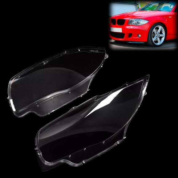 2PCS Frontscheinwerfer Glas Klare Abdeckung Für BMW 1er E81 E82 E87 E88 2003-2011