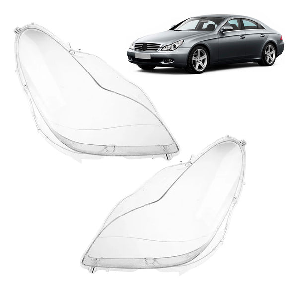 2 Stück klare Frontscheinwerferglasabdeckungen für Mercedes W219 CLS350 CLS500 2006-2011