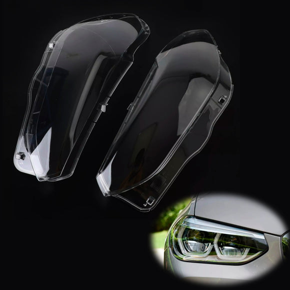 2PCS Front Headlight Glass Clear Cover For BMW X3 X4 G01 G02 G08 2018-2021