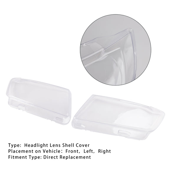 2pcs Headlight Lens Shell Cover Clear For Jeep Grand Cherokee 2011-2013