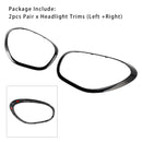 2 uds. Anillo ornamental de faros delanteros negros brillantes para Mini Cooper Countryman R60-7