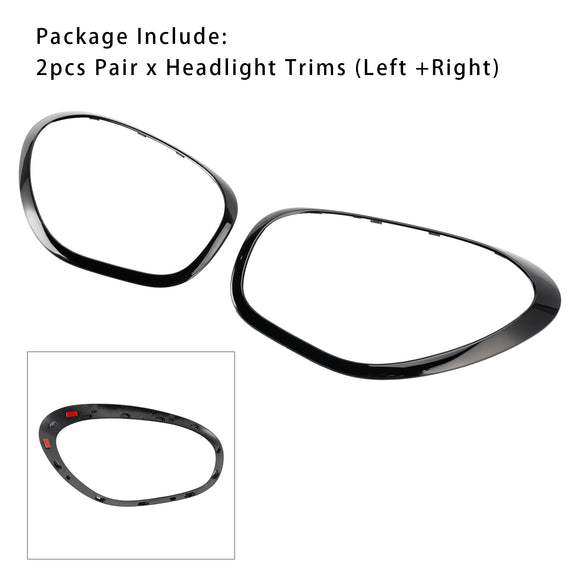 2 uds. Anillo ornamental de faros delanteros negros brillantes para Mini Cooper Countryman R60