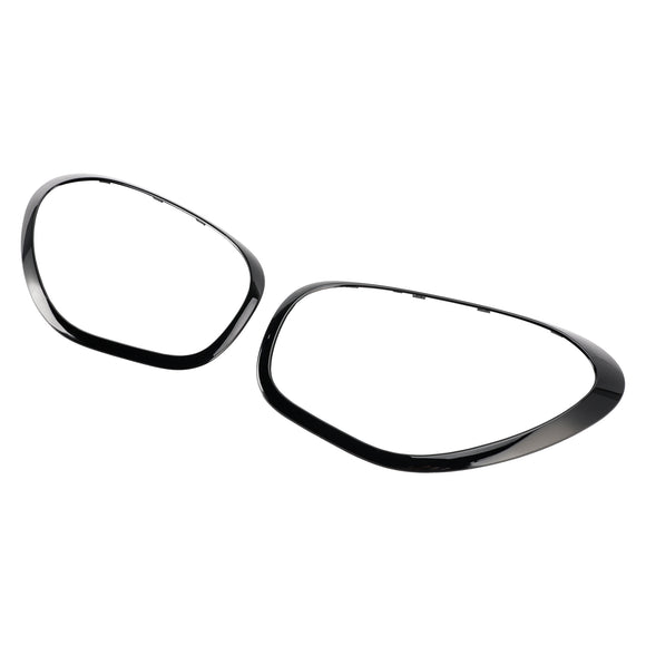 2 uds. Anillo ornamental de faros delanteros negros brillantes para Mini Cooper Countryman R60