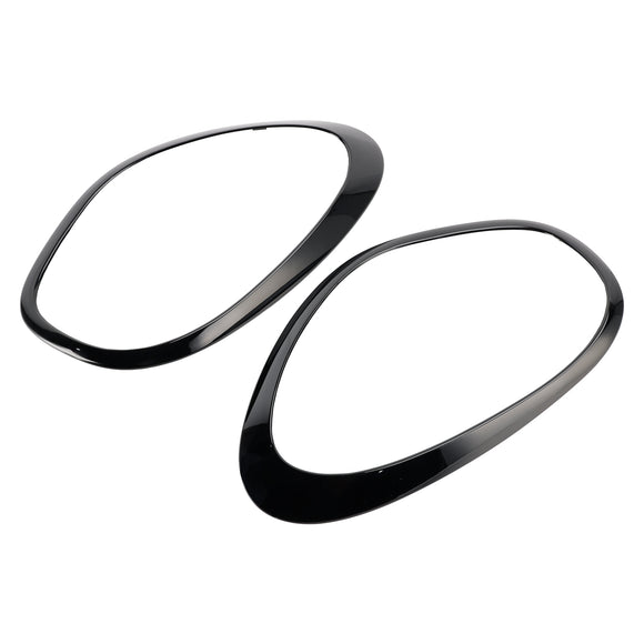 2 uds. Anillo ornamental de faros delanteros negros brillantes para Mini Cooper Countryman R60