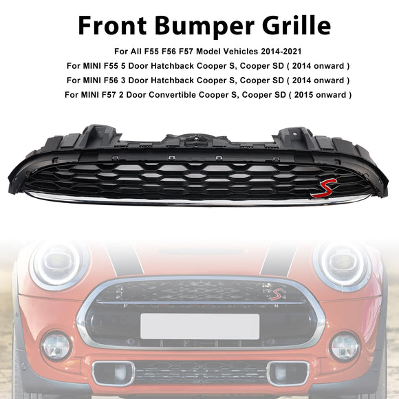 Grade dianteira preta 51137335528 da grade da malha cabe mini cooper f55 f56 f57 2014-2021