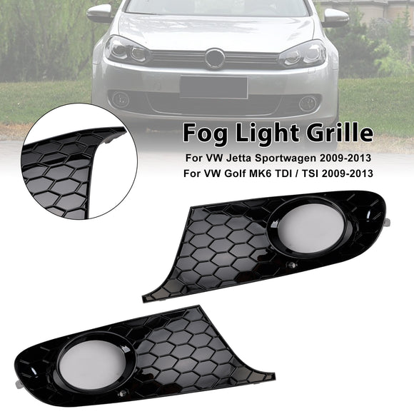 2PCS Fog Light Cover Grille Grill 5K0853666 Fit VW MK6 Golf Jetta 2009-2013