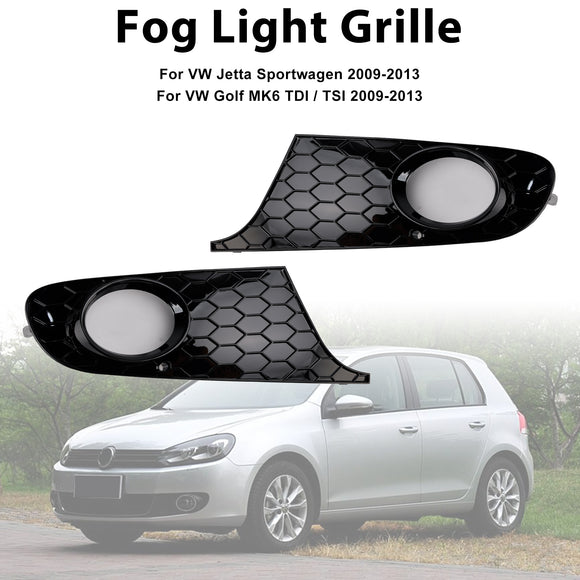 2PCS Fog Light Cover Grille Grill 5K0853666 Fit VW MK6 Golf Jetta 2009-2013