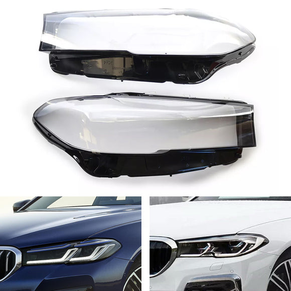 2PCS Scheinwerfer Scheinwerfer Objektiv Abdeckung Shell Für BMW 5 SERIES G30 G38 2020-2022