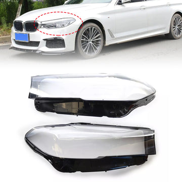2PCS Headlight Headlamp Lens Cover Shell For BMW 5 SERIES G30 G38 2020-2022 - 0