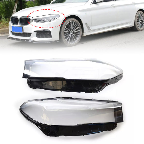 2PCS Scheinwerfer Scheinwerfer Objektiv Abdeckung Shell Für BMW 5 SERIES G30 G38 2020-2022