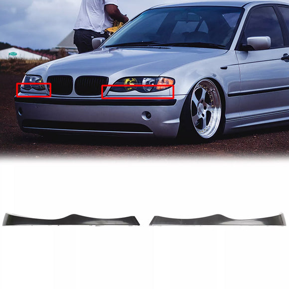 2PCS obere Scheinwerfer-Abdeckstreifen für BMW E46 330i 330Xi 325i 325Xi 2002-2005