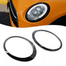 2 uds anillo embellecedor de bisel de faro negro brillante para Mini Cooper F55 F56 F57 14-21-4