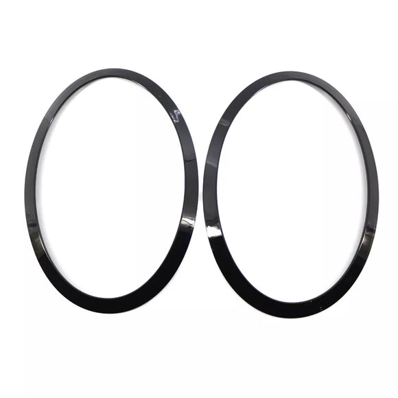2 uds anillo embellecedor de bisel de faro negro brillante para Mini Cooper F55 F56 F57 14-21